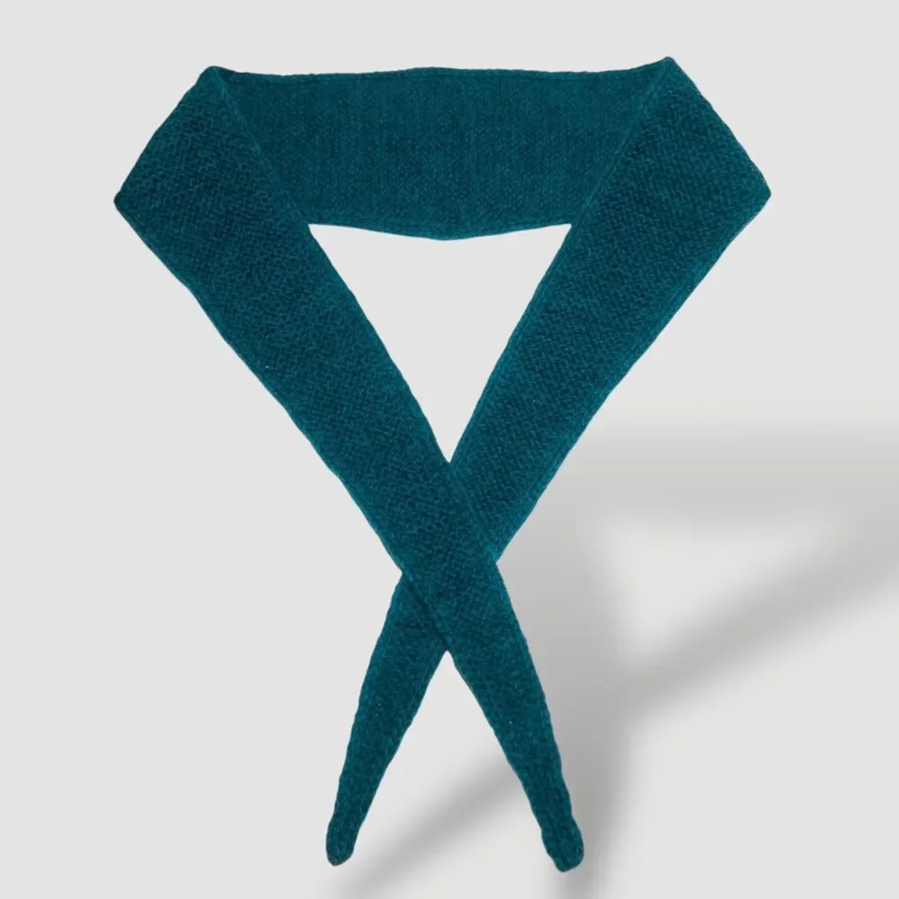 Sophie Scarf 100% Peruvian Wool Neck Warmer Neckerchief Hand Knitted Women Teal